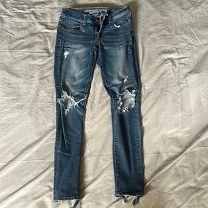 Pant/jeggings American Eagle size 4 color blue